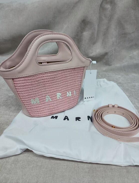 Marni Handbags - 💟Marni Pink Mini Woven Tote Bag Summer Essential